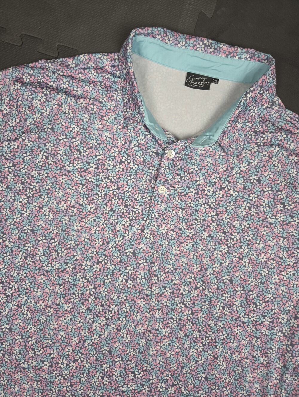 Sunday Swagger Golf Polo Mens 3XL Floral Short Sleeve Collared